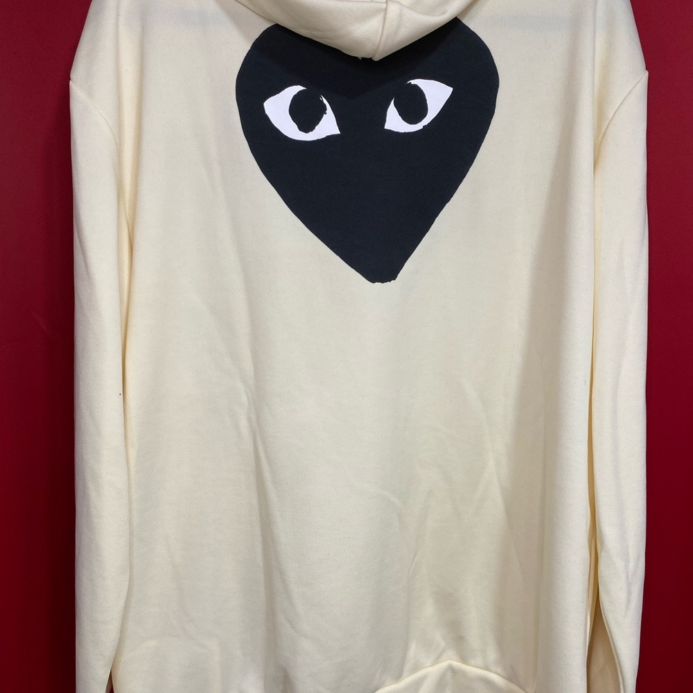 Comme Des Garçons Play Black Heart Back Logo Zip-Up Hoodie XXL